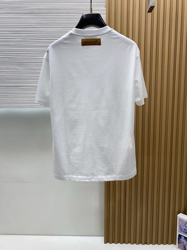 루이비통 남성 머서라이즈드 코튼 반팔 티셔츠 001-174254