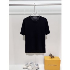 루이비통 올오버 로고 라운드 니트 반팔 티셔츠 001-174389