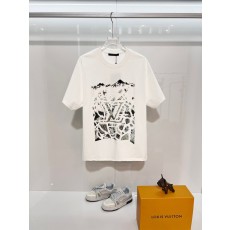 루이비통 스키 산 입체 패턴 라운드 티셔츠 001-174533