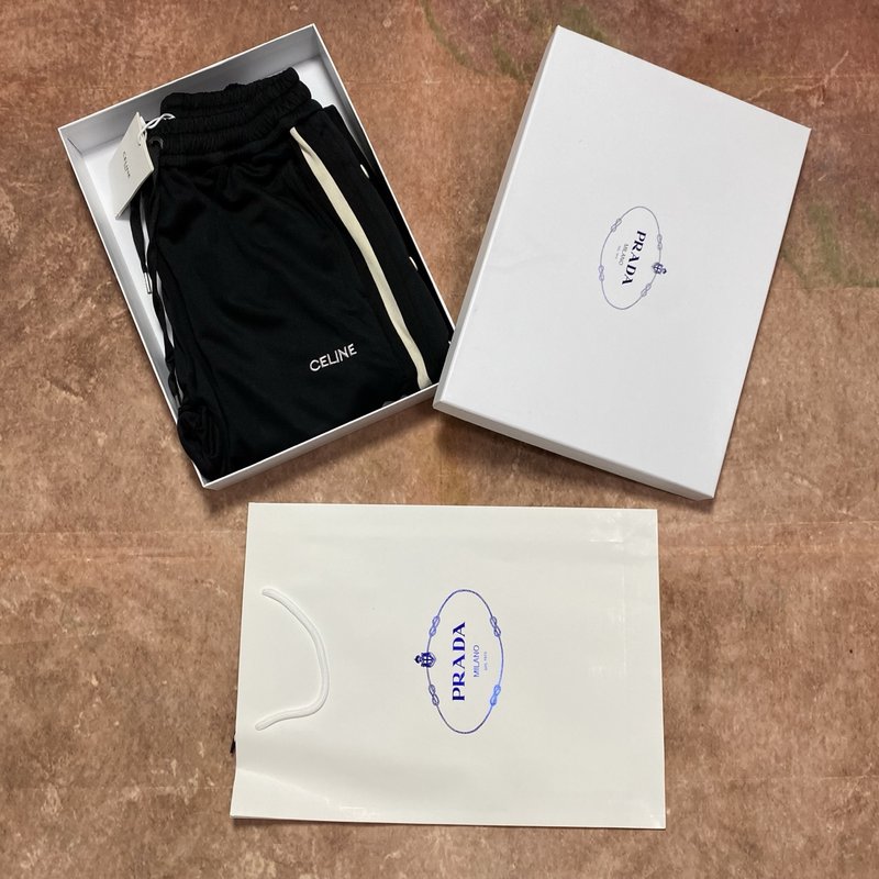 셀린 더블 버튼 자수 캐주얼 와이드 팬츠 001-174549