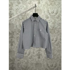 셀린 VICHY 체크 자수 숏 셔츠 001-174576
