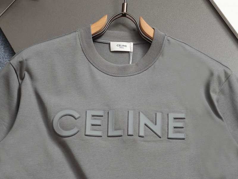 셀린 CELINE 3D 엠보싱 순면 반팔 티셔츠 001-174679