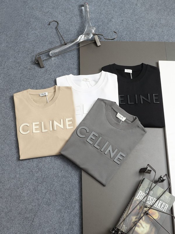 셀린 CELINE 3D 엠보싱 순면 반팔 티셔츠 001-174679