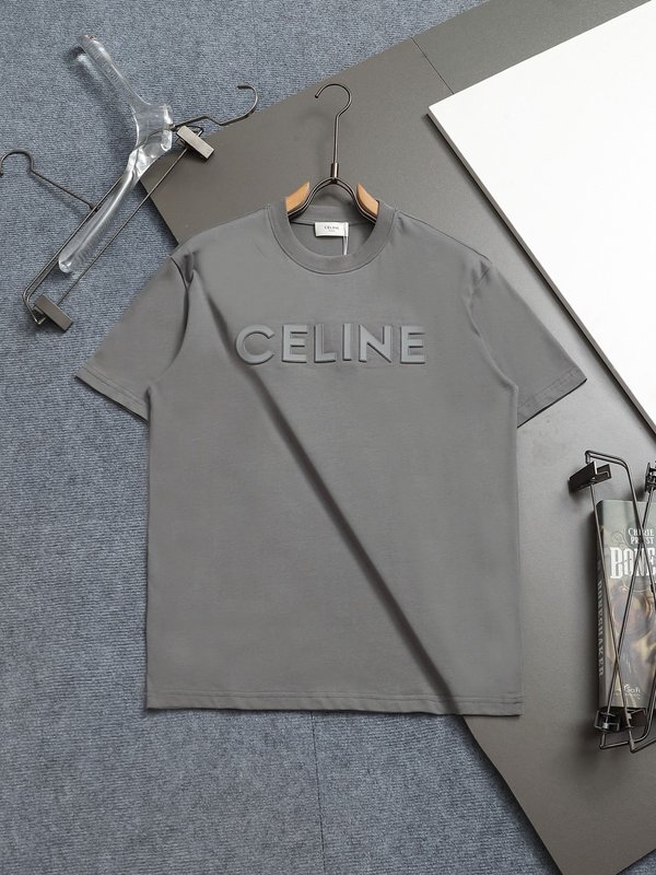 셀린 CELINE 3D 엠보싱 순면 반팔 티셔츠 001-174679