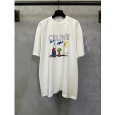 셀린 26SS 드로잉 시리즈 프린트 중량감 반팔 티셔츠 001-174689