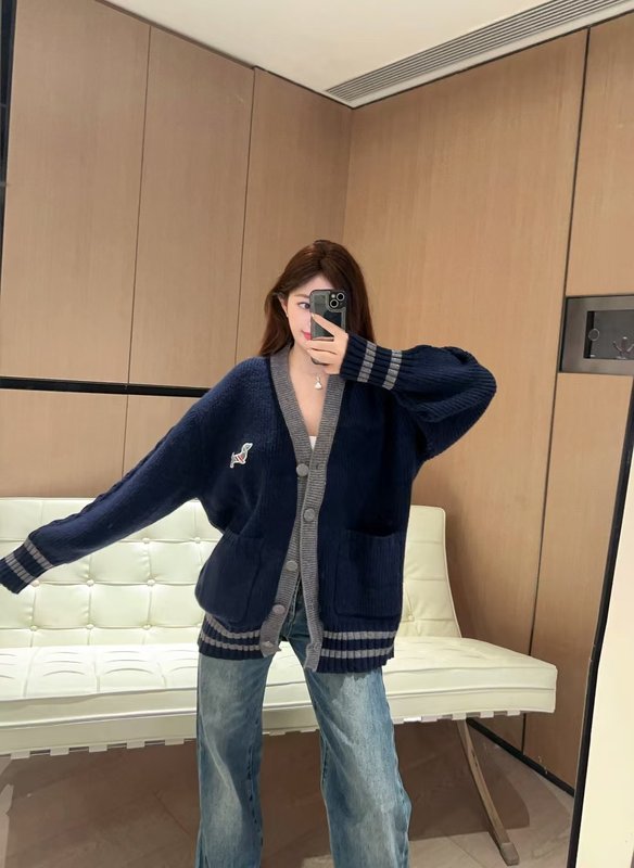 톰브라운 강아지 자수 후드 가디건 001-174729