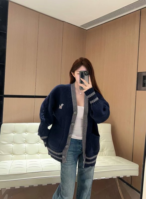 톰브라운 강아지 자수 후드 가디건 001-174729