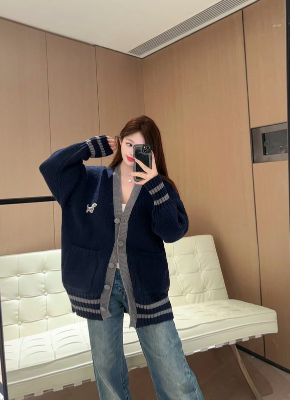 톰브라운 강아지 자수 후드 가디건 001-174729