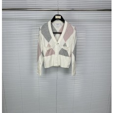 톰브라운 다이아몬드 격자 울 카디건 001-174852