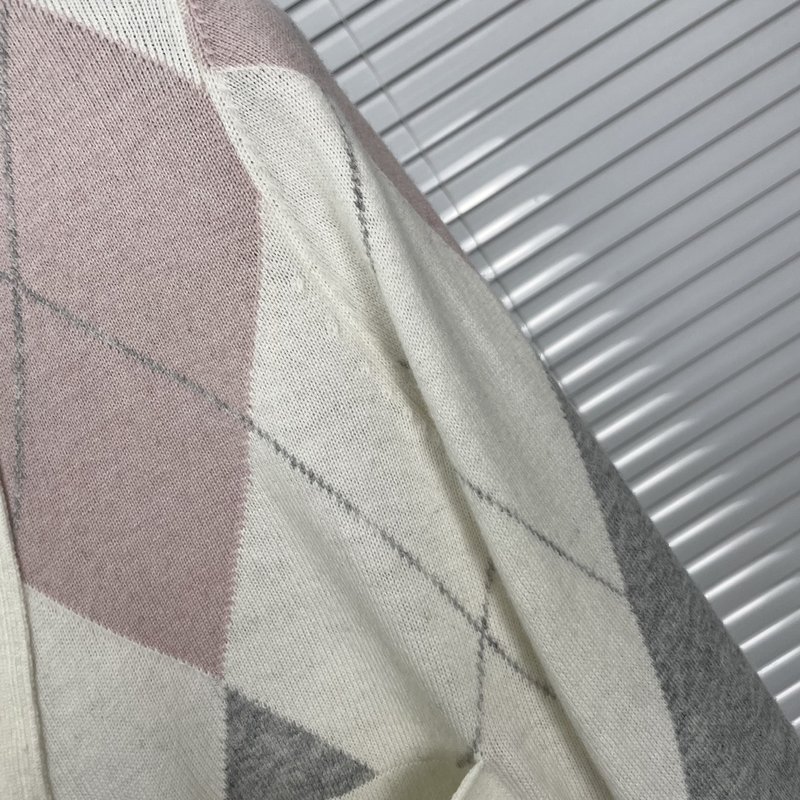 톰브라운 다이아몬드 격자 울 카디건 001-174852