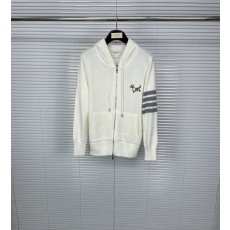 브라운 자견 자수 후드 4 바 울 카디건 001-174869