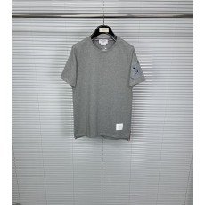 톰브라운 장미 자수 스트라이프 면 반팔 티셔츠 001-175087