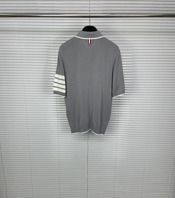 톰브라운 실크 혼방 4 바 포로 셔츠 반팔 001-175102