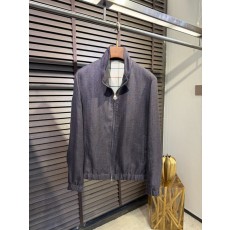로로피아나 남성 리넨 스탠드 칼라 자켓 001-175164