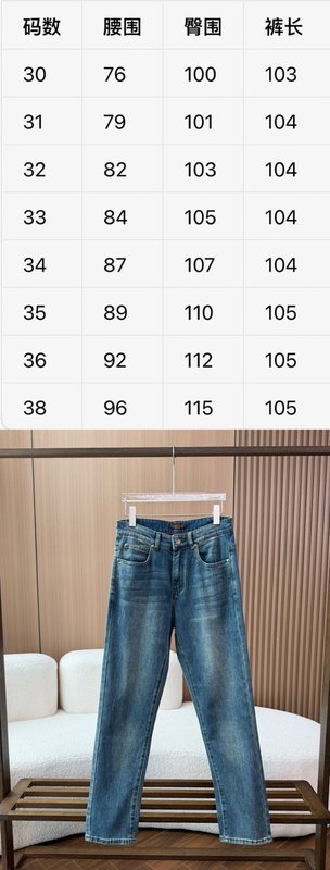로로피아나 남성 워싱 블루 슬림 스트레이트 데님 팬츠 001-175239