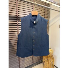 로로피아나 남성 리넨 스탠드 칼라 조끼 아우터 001-175242