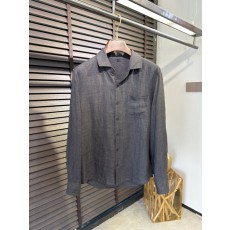 로로피아나 남성 린넨 로고 셔츠 001-175302