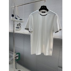 로로피아나 남성 오버랩 립 칼라 실크 블렌드 티셔츠 001-175312