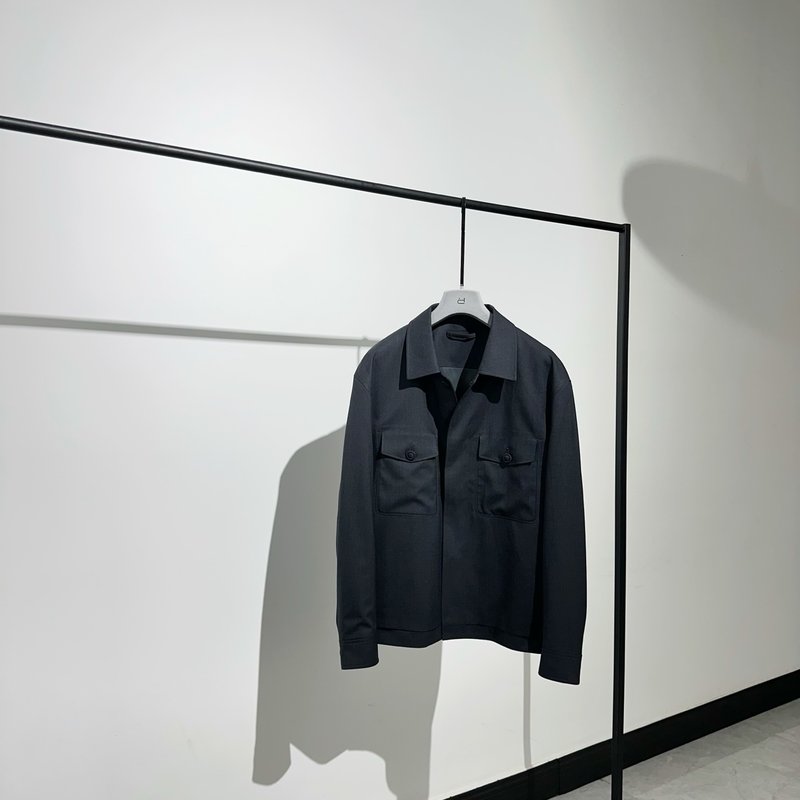 로로피아나 스타일 울 블렌드 자켓 남성용 001-175322