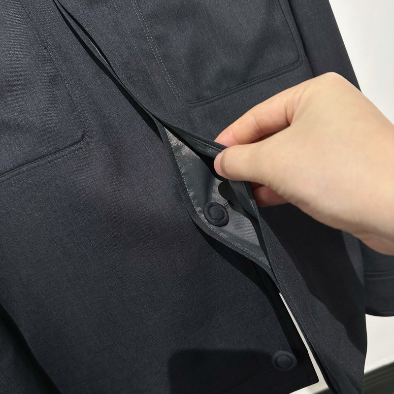 로로피아나 스타일 울 블렌드 자켓 남성용 001-175322