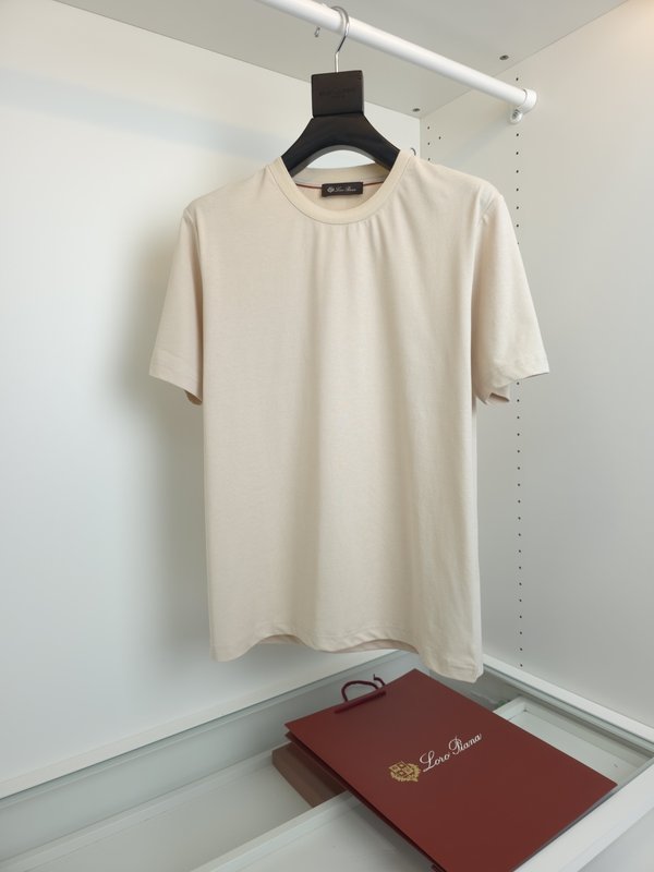 로로피아나 린넨 라운드넥 반팔 티셔츠 001-175372