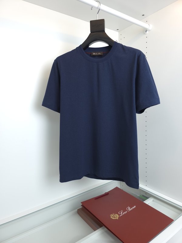 로로피아나 린넨 라운드넥 반팔 티셔츠 001-175373