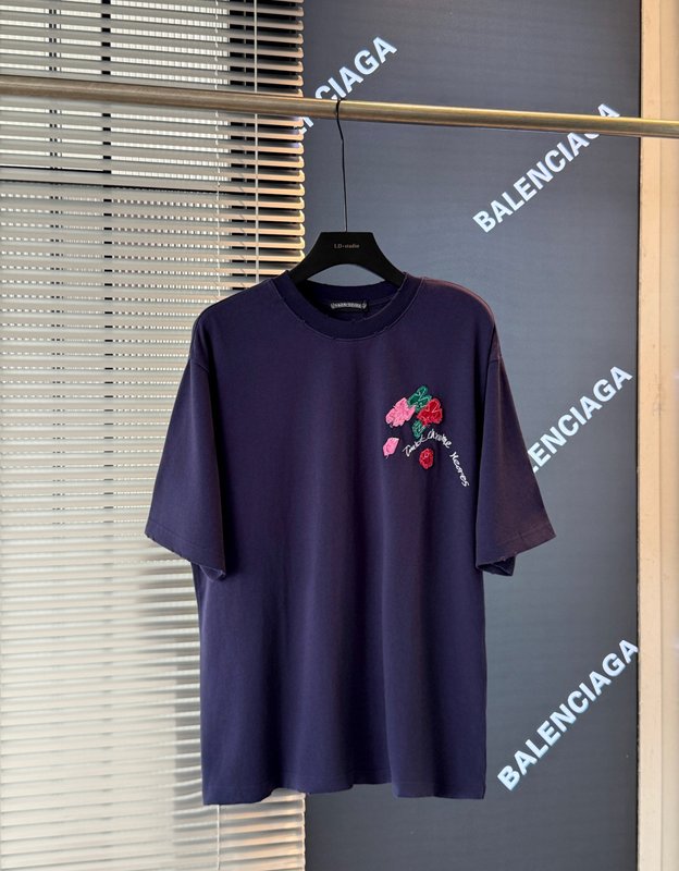 크롬하츠크로스 자수 산세 빈티지 커플 반팔 티셔츠 001-176028