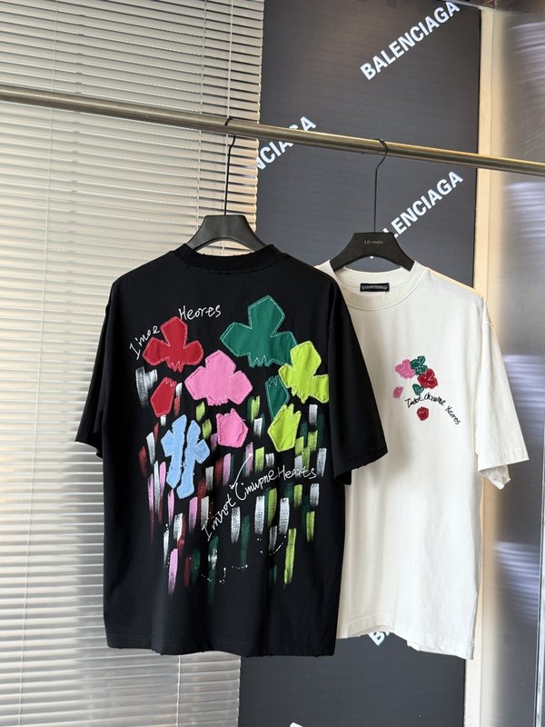 크롬하츠크로스 자수 산세 빈티지 커플 반팔 티셔츠 001-176028