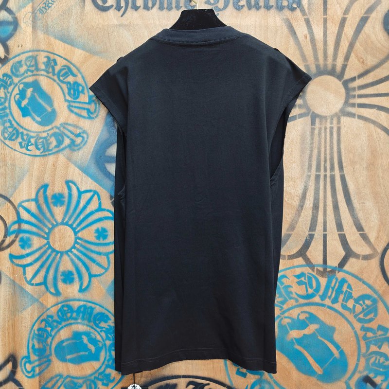 크롬하츠 블랙 입체 프린트 반팔 티셔츠 001-176039