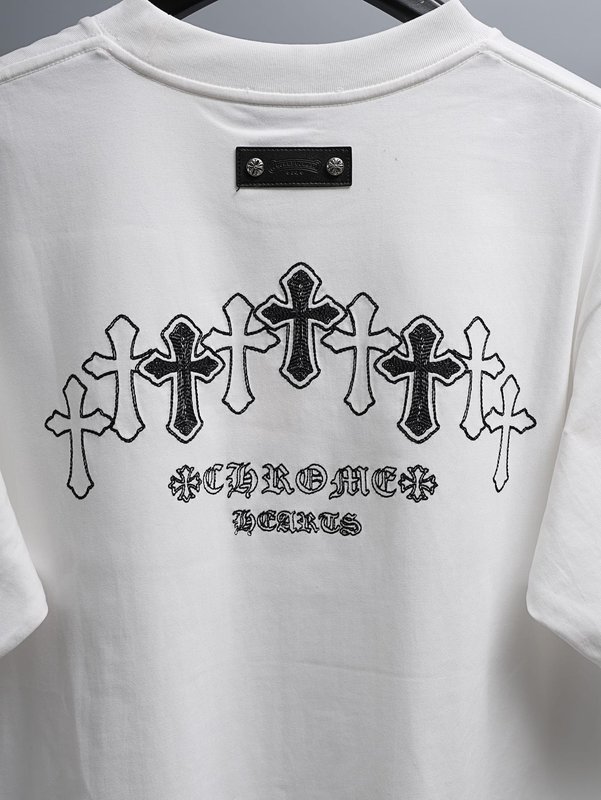 크롬하츠 2026春夏 순면 자수 반팔 티셔츠 001-176048