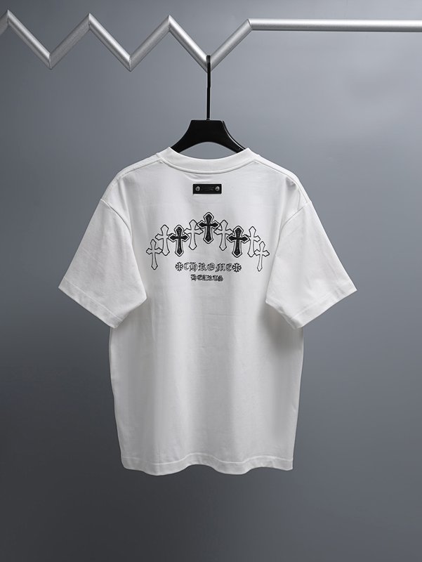 크롬하츠 2026春夏 순면 자수 반팔 티셔츠 001-176048
