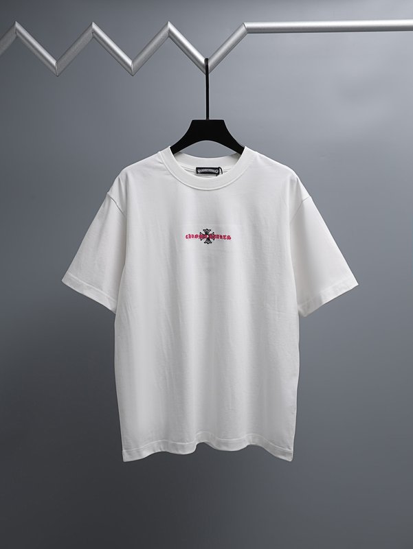 크롬하츠 2026春夏 순면 자수 반팔 티셔츠 001-176048