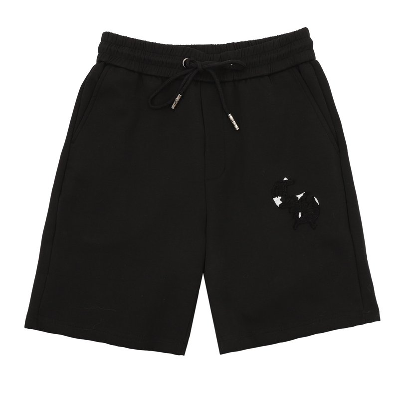 크롬하츠 블랙 패치 자수 쇼츠 001-176066