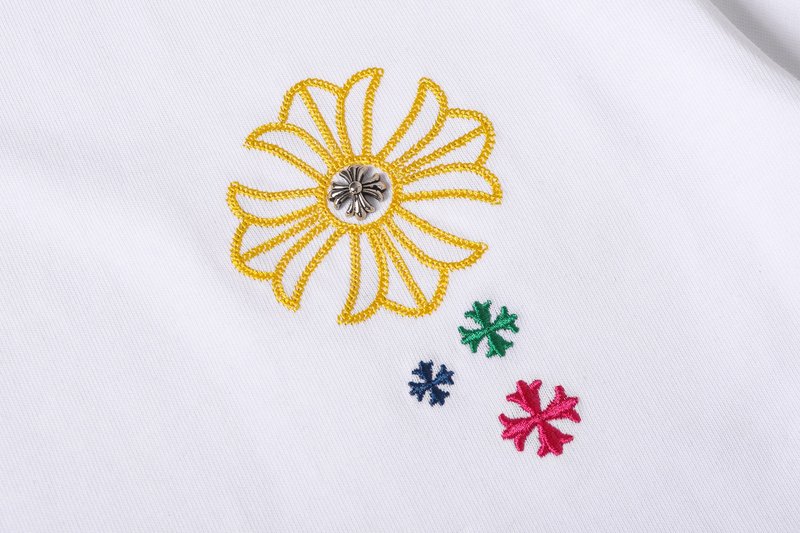 크롬하츠 크로스 자수 라운드 넥 반팔 티셔츠 001-176073