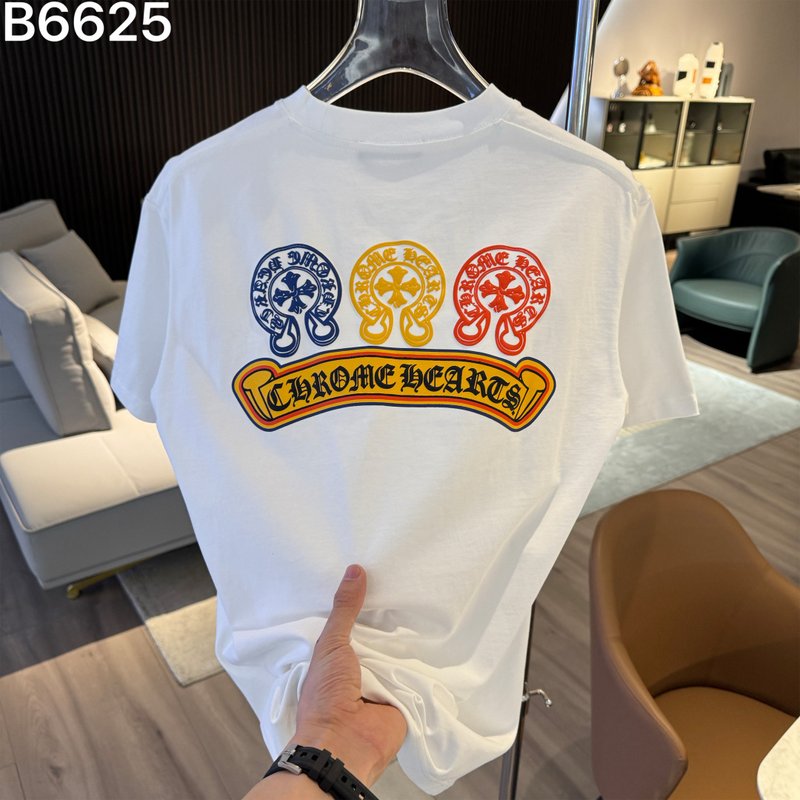 크롬하츠 26SS 신상 자수 로고 반팔 티셔츠 001-176078