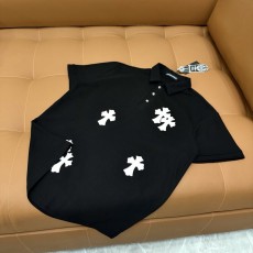 크롬하츠 중후금속 레더 라벨 반팔 폴로 티셔츠 001-176093
