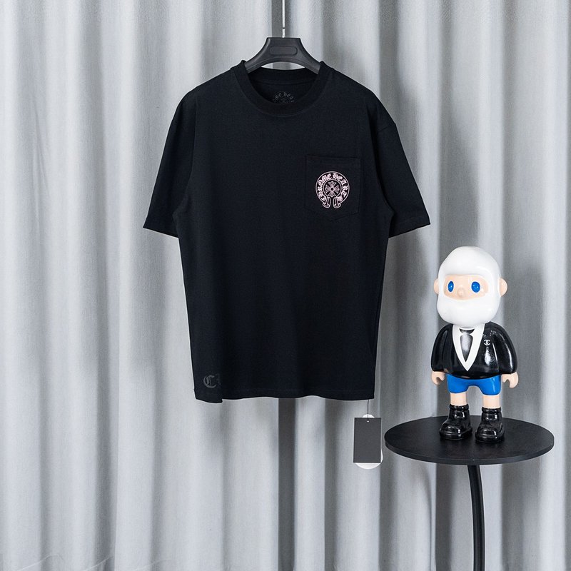 크롬하츠 26SS春夏 남녀공용 느슨한 면 반팔 티셔츠 001-176151