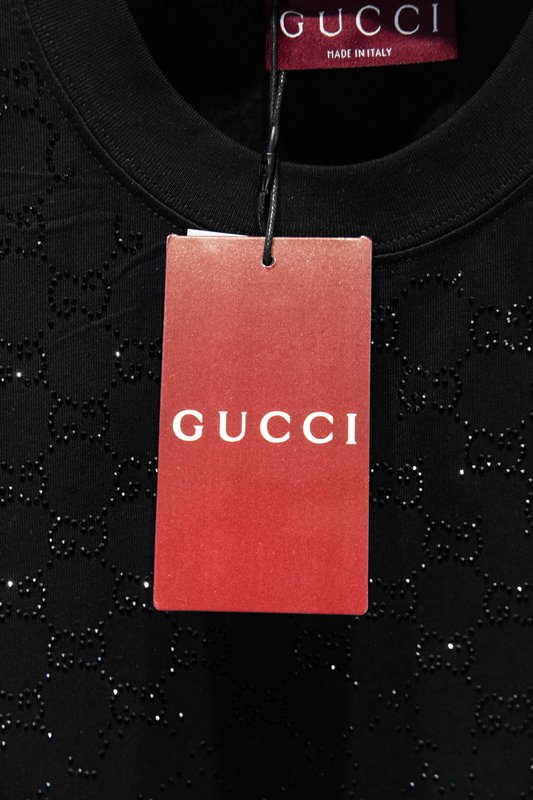 Gucci 라인스톤 오버사이즈 반팔 티셔츠 001-176179