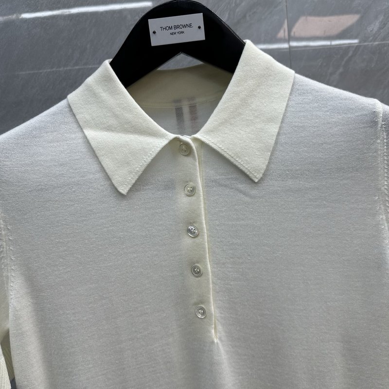 톰브라운 메리노 울 4 바르 플러포 로 셔츠 001-176234