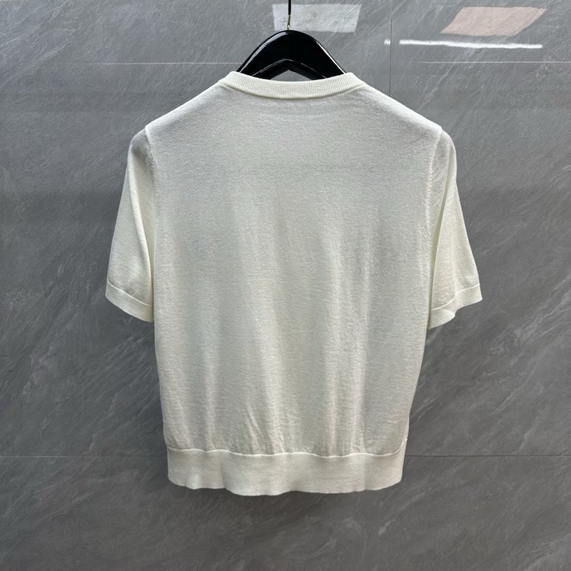 톰브라운 아르가일 울 라운드넥 반팔 가디건 001-176240