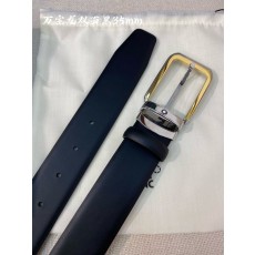 몽블랑 천연 소 가죽 핀 버클 비즈니스 벨트 001-176257