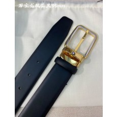 몽블랑 3.5cm 폭 소 가죽 핀 버클 비즈니스 벨트 001-176258