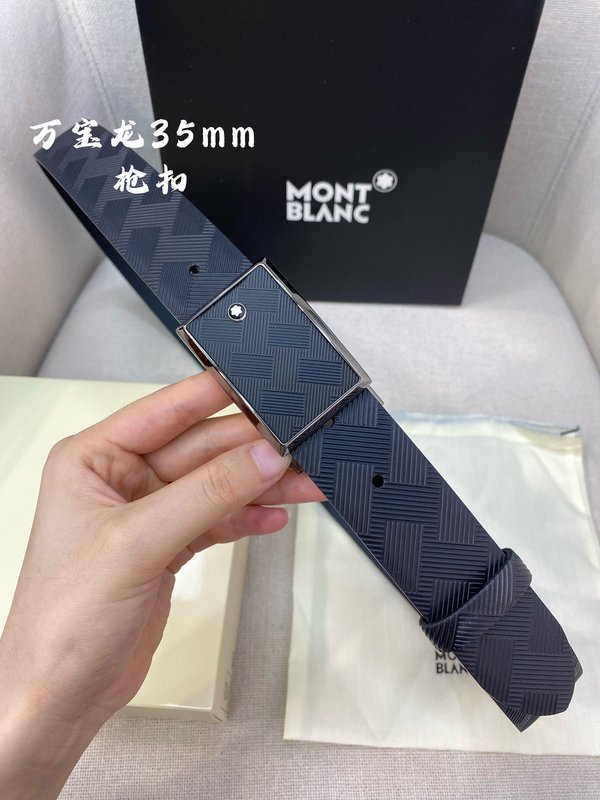몽블랑 3.5cm 첫층 소가죽 핀 버클 비즈니스 벨트 001-176259