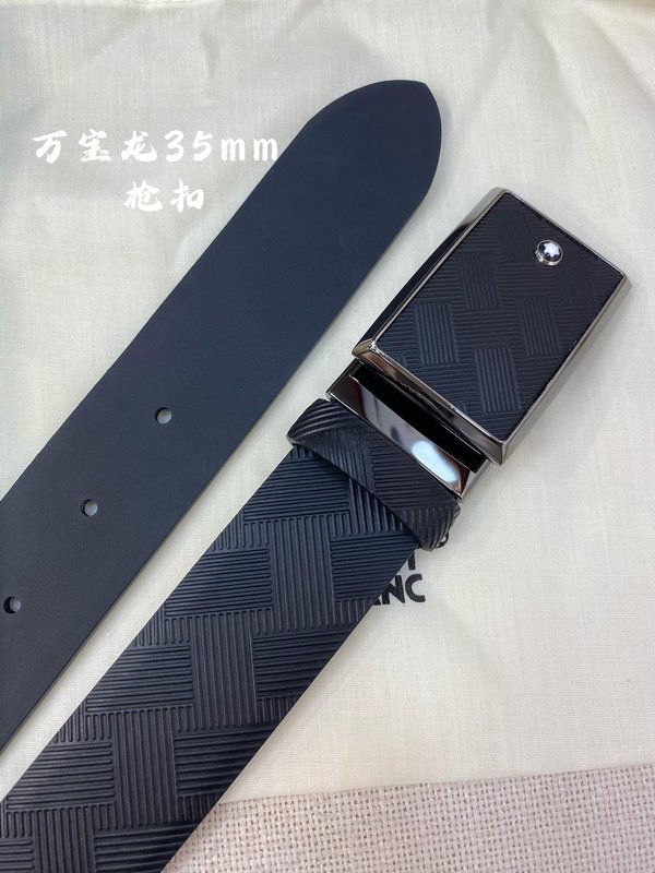 몽블랑 3.5cm 첫층 소가죽 핀 버클 비즈니스 벨트 001-176259