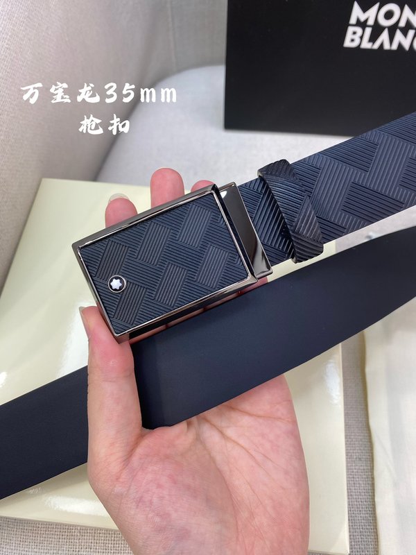 몽블랑 3.5cm 첫층 소가죽 핀 버클 비즈니스 벨트 001-176259