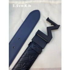 몽블랑 3.5cm 폭 천연 소 가죽 핀 버클 벨트 001-176271