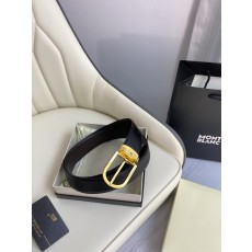 몽블랑 헤드 레이어 소 가죽 핀 버클 비즈니스 벨트 001-176299