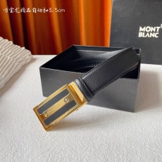 몽블랑 남성용 수입 소가죽 자동 버클 벨트 001-176303