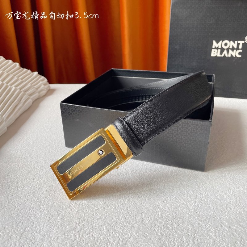 몽블랑 남성용 수입 소가죽 자동 버클 벨트 001-176303