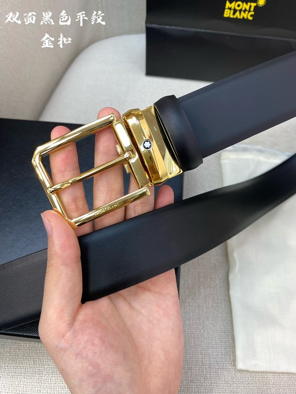 몽블랑 첫층 소 가죽 핀 버클 비즈니스 캐주얼 벨트 001-176309